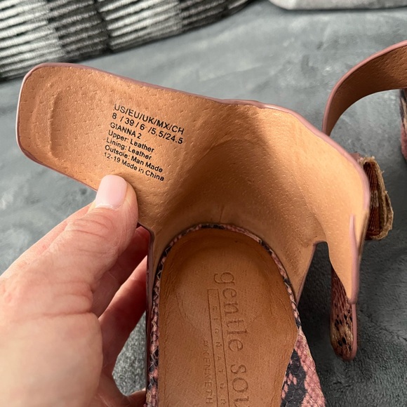 Gentle Souls by Kenneth Cole Chic Snake Print Sandals - Picture 6 of 6